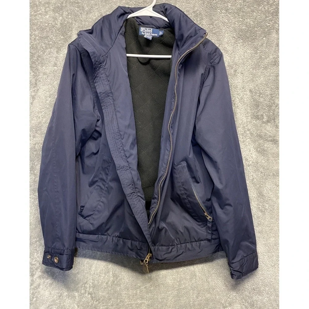 Polo Ralph Lauren Navy Vintage Fleece Lined Jacket Men's Size Large